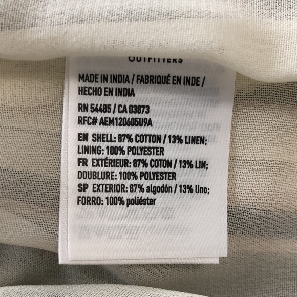 American Eagle || “Paper‎ Bag” Stripe Linen/Cotton Blend, High Waist, Mini Skirt - Picture 5 of 9